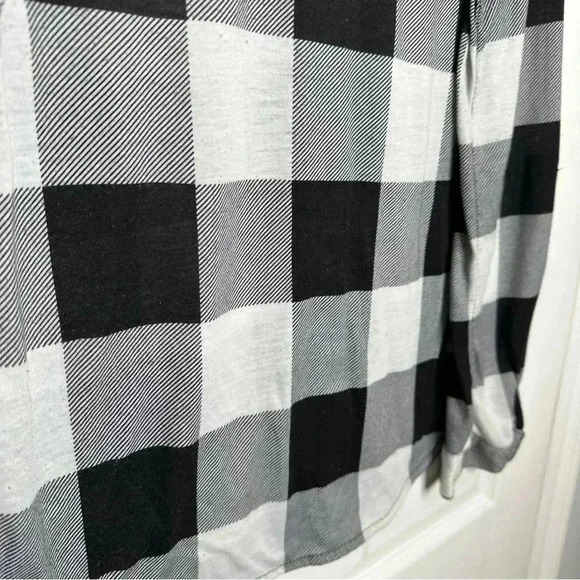 Ardene Button Up Shirt Plaid Black & White Size Large - Picture 13 of 16